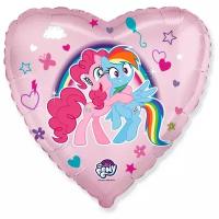Шар (18''/46 см) Сердце, My Little Pony, Лошадки Пинки Пай и Радуга, Розовый, 1 шт