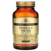 Solgar Капсулы "Тройная Омега-3 950 мг ЭПК И ДГК", ("Omega 3 950mg"), 50 капсул