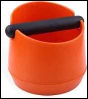 Нок-бокс для кофе пластиковый 15.5*15.5 см Milk Mazer, цвет оранжевый, нок бокс для кофейных отходов, контейнер для кофейного жмыха