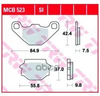 Колодки тормозные дисковые передн Kawasaki: KX 125 83-85, KX 125 86, KX 250 83-85, KX 250 86, KLF 300 88-, KX 500 83-85, KX 500 86, KTM: 125 89-91, 2 TRW MCB523SI