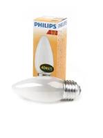 Лампа накаливания свеча матовая Philips, цоколь E27 40 Вт, 10 штук