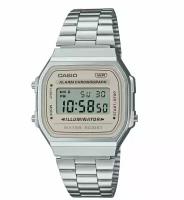 Наручные часы CASIO Vintage A168WA-8A, серебряный, бежевый