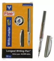 Ручка шариковая Flair Writo-Meter Jumbo, узел-игла 0.5 мм, (пишет 12 км), чёрная