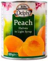 Половинки персика DELPHI в сиропе, 820 гр