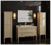 Bagno Piu Тумба напольная 120*83*50,5 цвет AVORIO LUCIDO + мраморная столешница цвет SILVIA ORO 124* 2* 51,5 + керамическая раковина + ручки золото