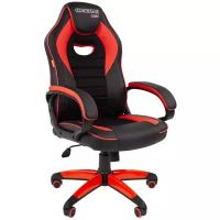 Компьютерное кресло Chairman GAME 16 игровое, обивка: текстиль/искусственная кожа, цвет: черный/красный