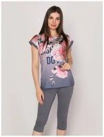 Комплект женский "ТАЙНА" футболка+бриджи кулирка+микрофибра