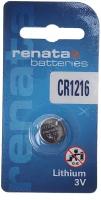 Батарейка RENATA CR1216 3В дисковая литиевая 1шт