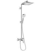 Душевой гарнитур hansgrohe Crometta E 240 1jet Showerpipe 27284000, серебристый хром 1600 мм