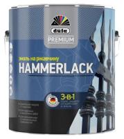 Эмаль на Ржавчину 3-в-1 Dufa Premium Hammerlack 0.75л Черная Гладкая / Дюфа Премиум Хаммерлак*