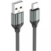 Кабель LDNIO LS432/ USB Type-C/ 2m/ 2.4A/ медь: 120 жил/ Нейлоновая оплетка/ серый