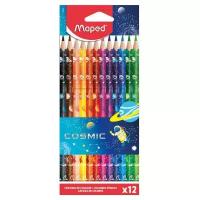 Карандаши цветные Maped COLOR'PEPS COSMIC трехгран,пластик,12цв/наб,862242