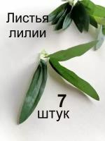 Искусственная зелень Листья лилии тройные, 7 шт
