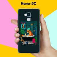 Силиконовый чехол на Honor 5C Тигр в ванной / для Хонор 5Ц