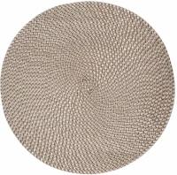 Салфетка под приборы, 38 см, полипропилен/ПЭТ, круглая, песочная, Circle Braid