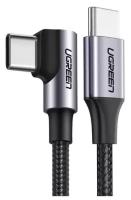 Кабель угловой UGREEN US323 (70529) Angled USB-C Cable Aluminum Case with Braided. Длина: 1м. Цвет: черный