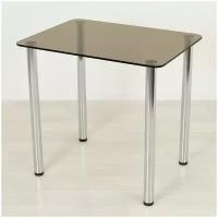 Стеклянный стол для кухни Эдель 10 бронза/хром (1200х750)