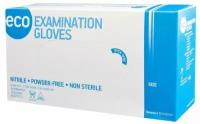 Перчатки смотровые нитриловые ECO Examination Gloves, цвет: голубой, размер L, 200 шт. (100 пар)