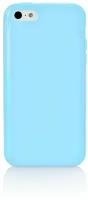 Чехол для iPhone 5C силиконовый голубой (жесткий силикон)