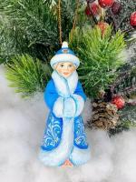 Елочная игрушка/статуэтка "Снегурочка" подарок на Новый год, фарфор, ручная роспись