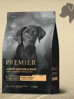 Сухой корм для собак PREMIER Dog Turkey JUNIOR Medium&Maxi (Свежее мясо индейки для юниоров средних и крупных пород) 10 кг