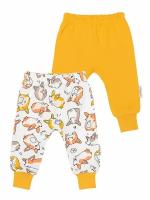 Комплект детских трикотажных штанишек для новорожденного; 2шт; Эскимо; Размер 86