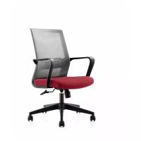 Кресло NORDEN INTER, хром, сетка-ткань премиальная, серый, вишневый (CH-180A-OA2016*АК30-63 chrome base)