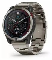 Мультиспортивные часы Garmin Quatix 7X Sapphire Solar титановый с серебристым титановым браслетом, 010-02541-61