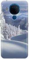 Силиконовый чехол на Nokia 5.4, Нокиа 5.4 с принтом "Заснеженный лес и горы"