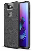 Чехол-накладка Litchi Grain для Asus Zenfone 6 ZS630KL (черный)