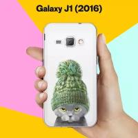 Силиконовый чехол на Samsung Galaxy J1 (2016) Серый кот / для Самсунг Галакси Джей 1 (2016)
