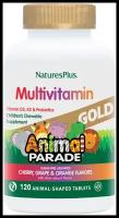 ассорти (вишня, апельсин, виноград) NaturesPlus Animal Parade Gold (Добавка для детей с мультивитаминами и минералами) 120 таблеток (NaturesPlus)