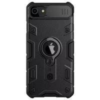 Противоударный чехол с кольцом и защитой камеры Nillkin CamShield Armor Case для iPhone SE 2020 / 7 / 8 черный