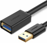 Кабель Ugreen US129 USB-A (male) - USB-A (female) (1 метр) чёрный (10368)