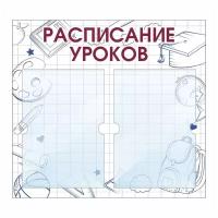 Стенд информационный "Расписание Уроков В Клетку" 500х460 мм с 2 карманами А4 производство "ПолиЦентр"