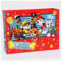 Пакет ламинированный PAW PATROL "С днем рождения!", 61х46х20 см 2822226