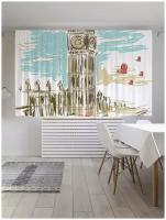 Классические шторы JoyArty "Лондонский вид", серия Oxford DeLux, 2 полотна 145x180 см