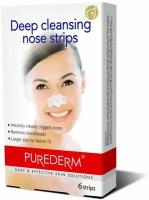 Purederm Полоски для глубокого очищения пор лица, 6 полосок