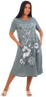 Платье Трикотажные сезоны, размер 54, серый