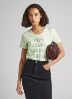 Pepe Jeans London, Футболка женская, цвет: зеленый, размер: L