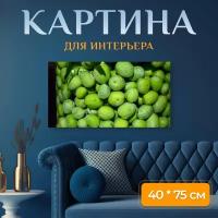 Картина на холсте "Оливки, оливки в стекле, стекло" на подрамнике 75х40 см. для интерьера