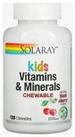 Kids Vitamins and Minerals 120 chew / Соларай Кидс Витамины Минералы, Solaray, 120 жев. таблеток