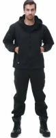 Тактический демисезонный костюм Softshell на флисе (черный) Размер 48