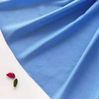 Ткань Лен Комфорт для шитья платья, юбки, рубашки, костюма, умягченный лён с вискозой и хлопком голубого цвета, 1 м х 138 см