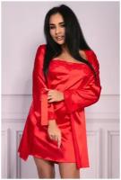 Комплект LIVCO CORSETTI FASHION LC 90249 Jacqueline, пеньюар, сорочка и стринги, красный (Размер: L/XL)