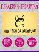 Наклейка RIForm "Жду тебя за забором!", 30х20 см, 1шт