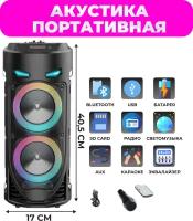 Беспроводная портативная Bluetooth колонка с микрофоном караоке ZQS4239