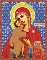 Вышивка бисером иконы Богородица Феодоровская 30*38см