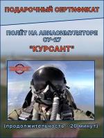Подарочный сертификат на день рождения для мужчин и женщин, полет на авиатренажере СУ-27 Москве, симулятор полета, подарок впечатление Курсант 20 мин