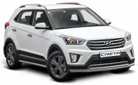 Защита переднего бампера d57+d42 Rival для Hyundai Creta I 2016-н. в, нерж. сталь, R.2310.002